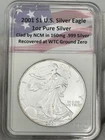 2001 $1 American Silver Eagle NTC NCM WTC 911 ASE WORLD TRADE CENTER GROUND ZERO