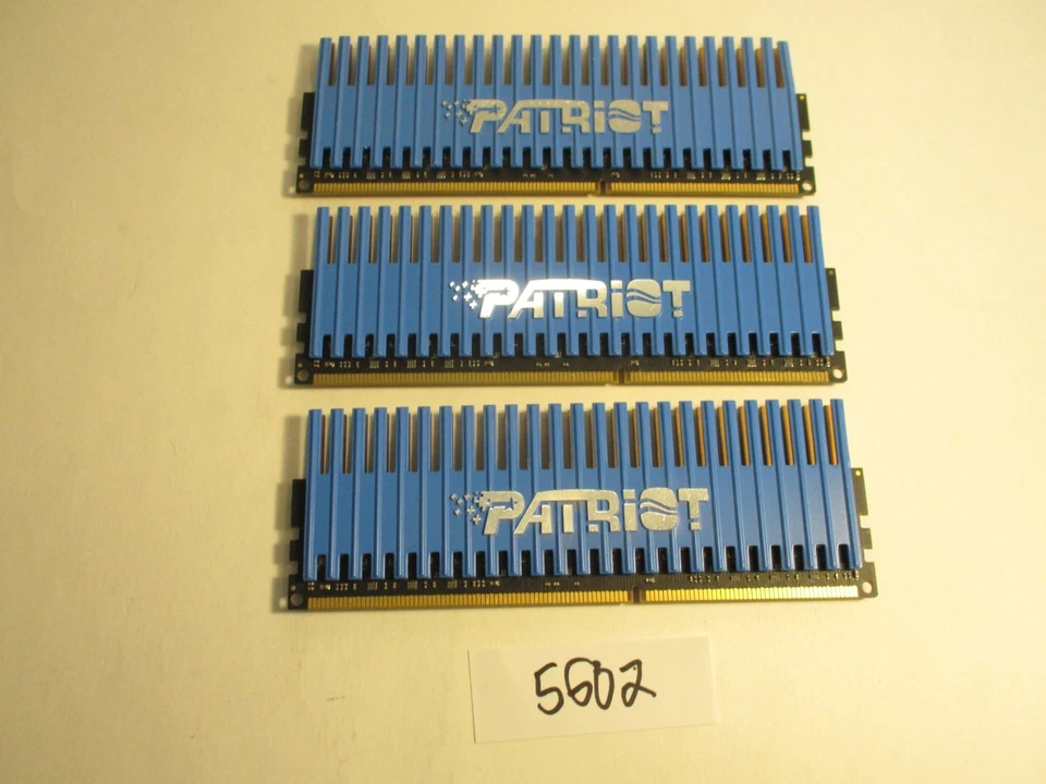 Patriot PVT36G1333ELK 3x2Gb=6Gb PC3-10600 1333Mhz DDR3 Desktop Memory RAM (5602) - Image 2 of 2