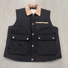 Cripple Creek Vest Mens Med Concealed Carry Pocket Wool Melton Microsuede Trim