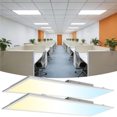 2x4 LED Flat Panel Light 2 Pack, Drop Ceiling Light for Office, Dimmable LED ...