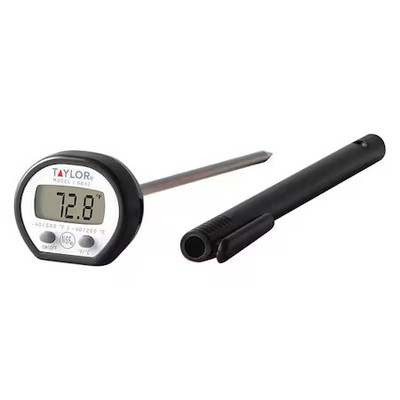 Taylor 9841 4-3/4'' Stem Digital Pocket Thermometer, -40 Degrees To 500 Degrees F