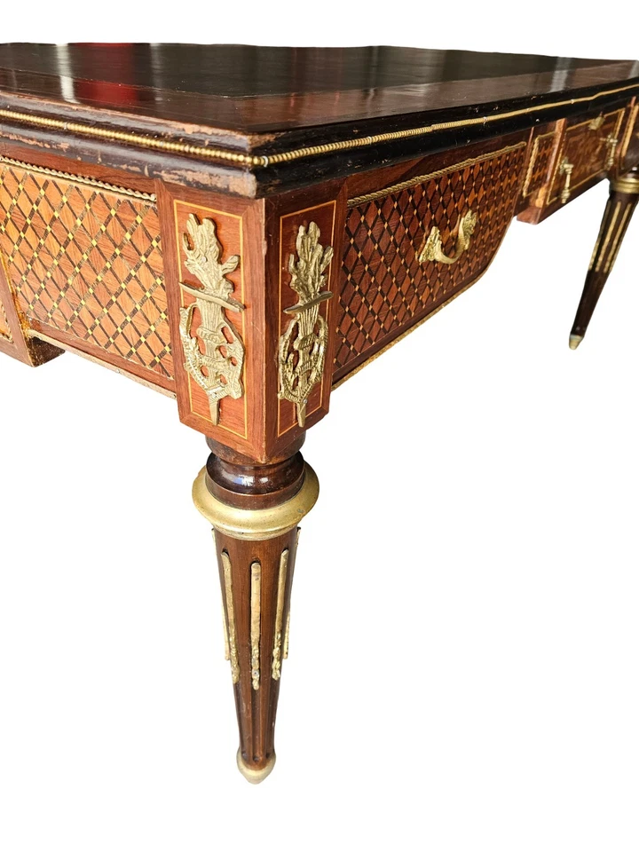 Escritorio antiguo francés estilo Luis XVI mesa de escritorio Foto 3 de 4