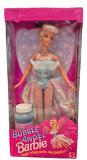 Mattel 1994 Bubble Angel Barbie Doll Magic Wings Make Real Bubbles 12443