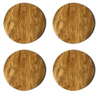 Olivenholz Brett 4Er Set, Rund, Ca Ø24Cm