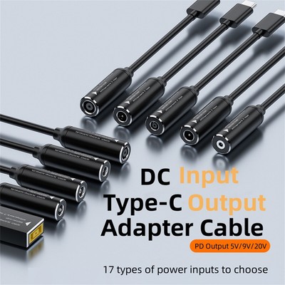 1pc 65W PD Power Buchse DC zu Typ C Ladekabel Konverter USB Adapter 5V 9V 20V
