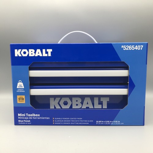 New Kobalt Mini 10.83-in Friction 2-Drawer BLUE Steel Toolbox Model #5265407 (1) - 第 1/9 張圖片