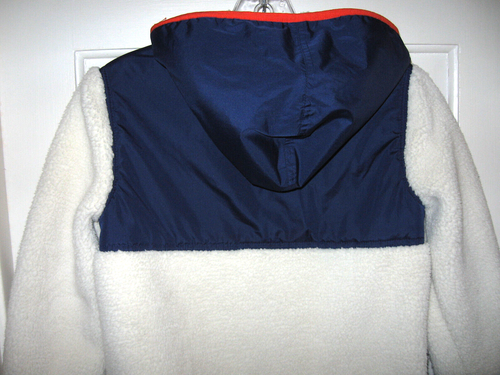 GAP KIDS SHERPA FLEECE JACKET GIRLS SZ M (8) WHITE NAVY HOODED FULL ZIP EUC - Picture 7 of 9