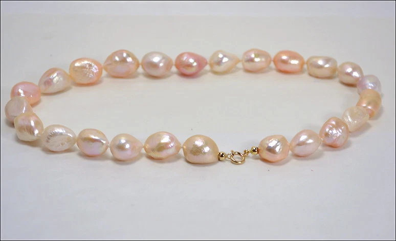 COLLANA IN ORO GIALLO 18 KT E PERLE BAROCCHE D'ACQUA DOLCE MULTICOLOR OGLN 0242 - Immagine 2 di 3