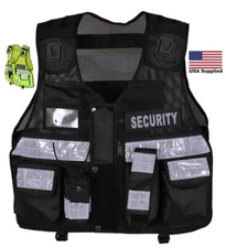 Black Tactical Vest Security, Enforcement, CCTV, Dog Handler, Press, Paramedic