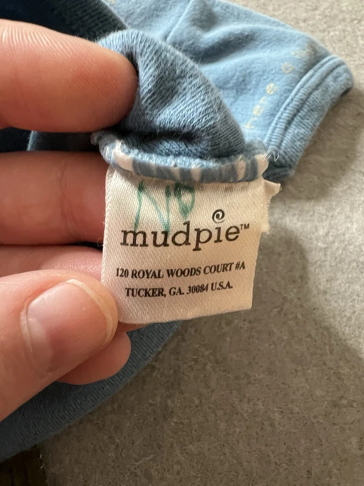 Body Mud Pie Meninos 0-6 Meses Fazenda de Cavalos 100% Algodão Animais Azul País - Imagem 4 de 4