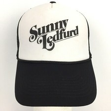Vtg Sunny Ledfurd Hip Hop Cap Spell Out Logo Mesh Snap Back Trucker Baseball Hat