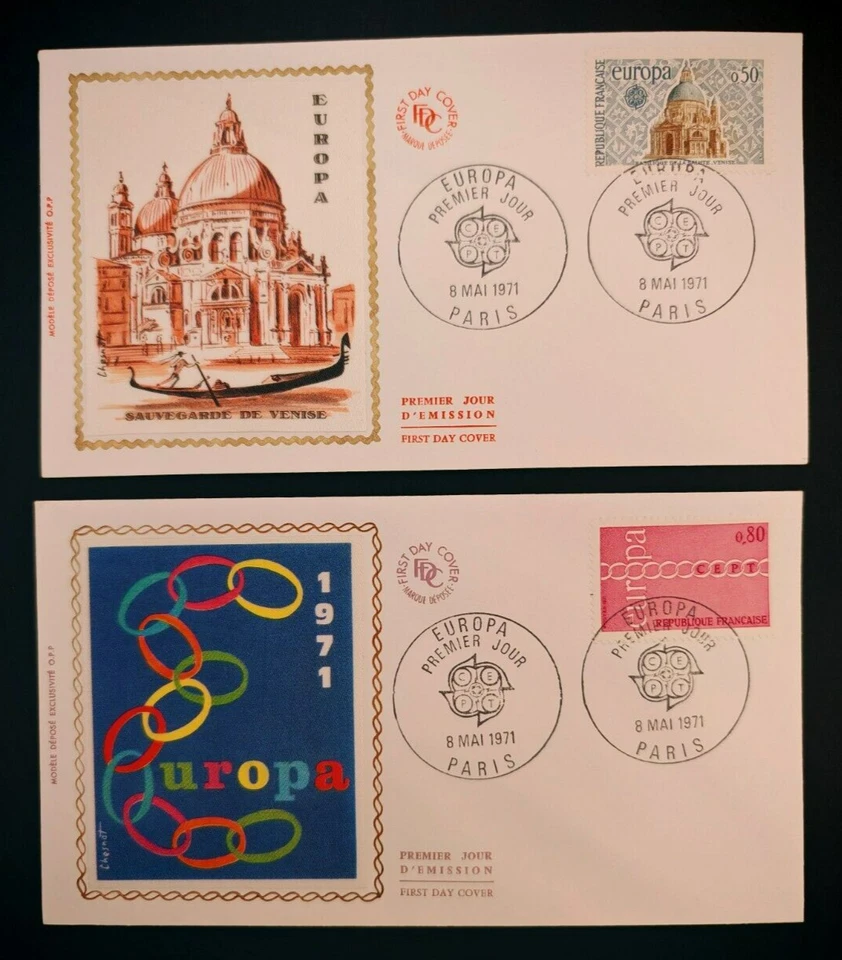 1971 EUROPA sauvegarde de Venise ,enveloppe Soie 1er jour fdc - Photo 1/1