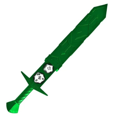  3D Printed Green Sword Dice Case | RPG DnD D&D Dungeons & Dragons d20 AD&D
