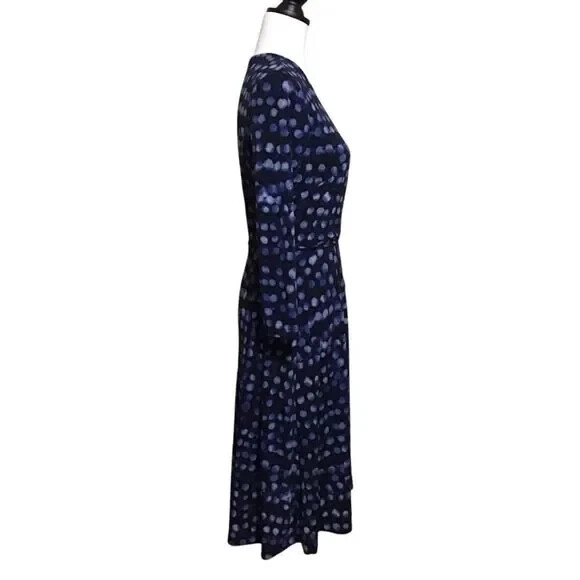 H&M Polka Dot Faux Wrap Flare Dress S thumbnail 4