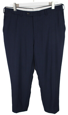 SUITSUPPLY Brescia Trousers Mens UK 44S / W35 Wool Print Pleated Zip Fly