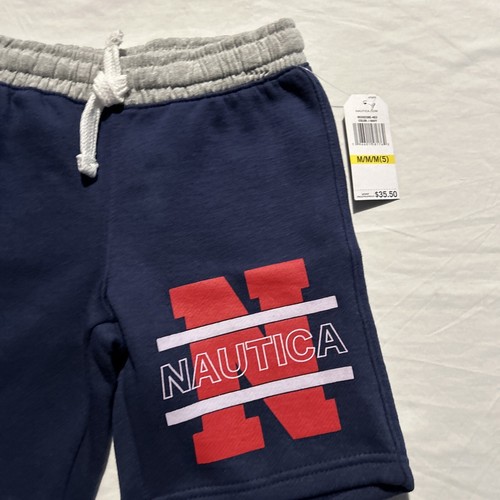 Nautica Toddler Boys Solid Fleece Logo Shorts - J Navy - Size: Med (5) -NWT - Picture 4 of 13