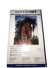 LATCH HOOK KIT 426212 WONDERART "WILD STALLION" HORSE - NEW AND SEALED