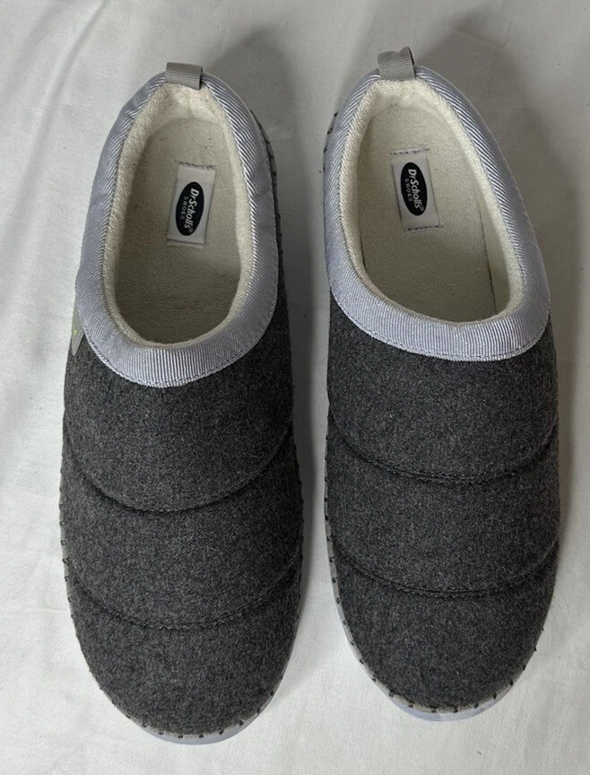 Zapatilla acolchada Dr Scholls para mujer acogedora vibración tacón plano sin cordones azul marino 11 M nueva Foto 4 de 4