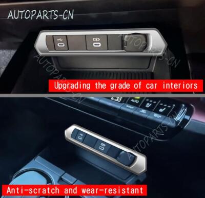 ABS silver Cigarette lighter USB Panel Cover Trim For2023-2024Toyota Prius/Prime 