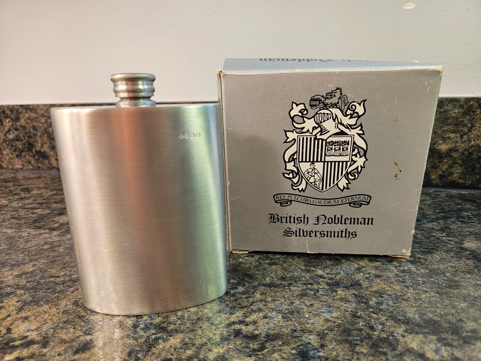 Vintage Pewter Flask British Nobleman Silversmiths Sheffield England 6 oz "EPBM" Falak Tayyeb