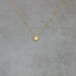 Authentic Star Sun GOLD Plated Necklace in Box Shiny Charm Celestial Luck Wish Sky