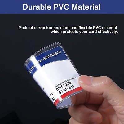 5-Pack Medicare Holder Protector Sleeves Clear PVC For Credit Card Business  Card