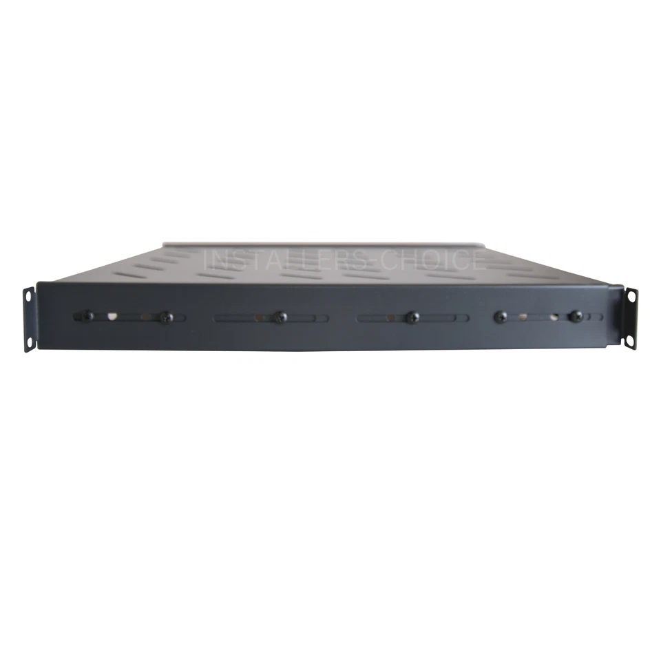 Fixed Rack Vented Server Shelf 1U 19" 4-Post Adjustable Depth 17" to 33", Black - Image 2 of 4
