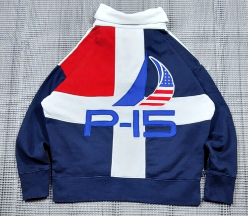 Polo Ralph Lauren Fleece 1/4 Zip Pullover S/M Red White Blue P15 Sailing Boat - Picture 3 of 18
