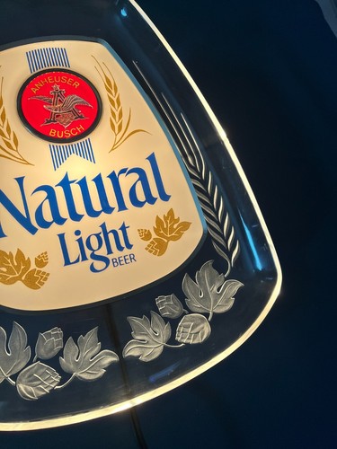 Vintage 1970's Anheuser Busch Natural Light Beer Lighted Sign, Man Cave, Bar - Picture 5 of 14