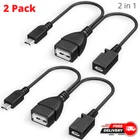 2 Pack Micro USB OTG Adapter With Power For Fire Stick/Host Devices Etc TV Media