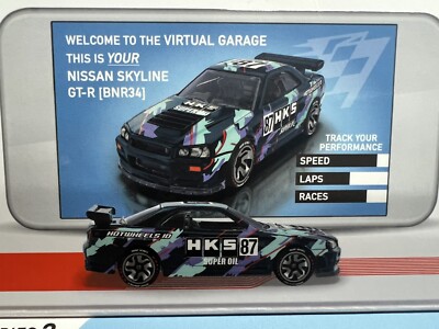 Hot Wheels ID 2021 ID BNR34 HKS 87 Super Oil Nissan Skyline GT-R  R34 GTR BNR-34