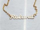 Elegant Necklace Roland Chain Real Gold-Plated Name Necklace New