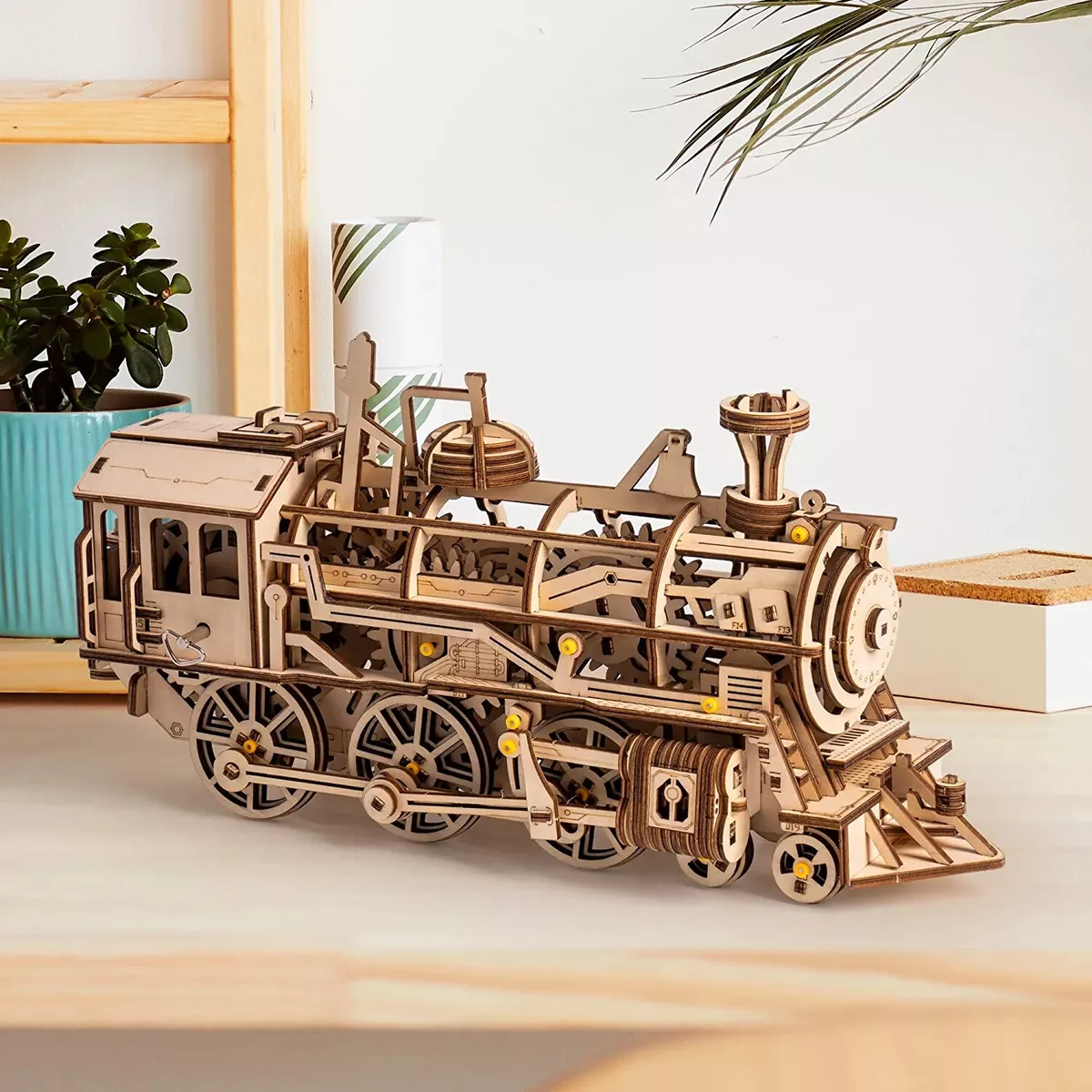 3D Mechanical Wooden Puzzle: Locomotive (Train)