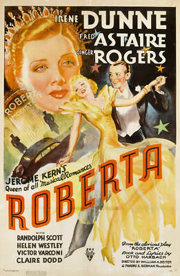 Roberta Fred Astaire Ginger Rogers Vintage Movie Poster - 12x18