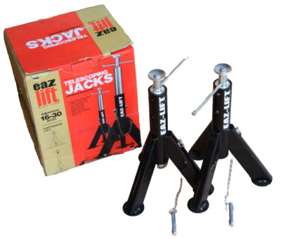 (NEW - Set) EAZ LIFT 16-30'' Telescoping RV Jacks With Quick Release Pins 6000 lb