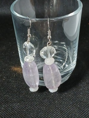 Vintage Amethyst Faceted Clear Crystal New Handmade OOAK