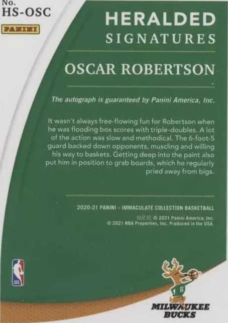 2020-21 Panini Immaculate Collection - Oscar Robertson #HS-OSC