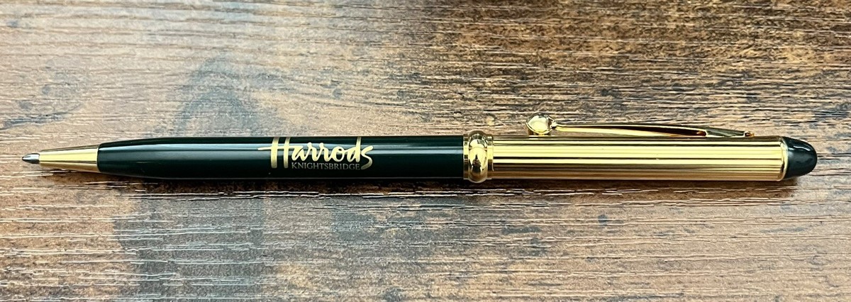 Harrods Knightsbridge VTG Ballpoint Pen Gold Cap & Trim