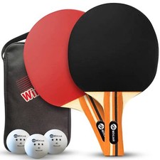 Ping Pong Paddles Set of 2 - Portable Table Tennis Paddle Set with Ping-Pong ...