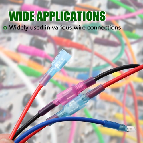 100/500Pcs Female Spade Electronics Wire Connectors Heat Shrink Crimp Terminals - Picture 23 of 25