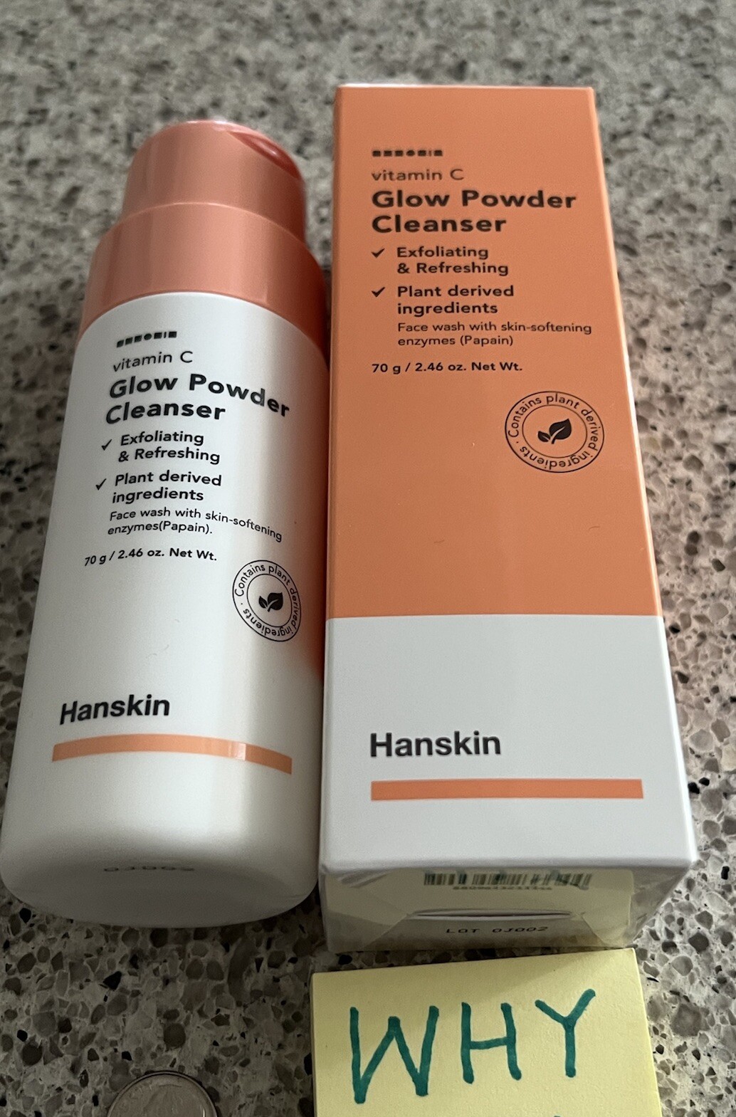 HANSKIN Vitamin C Glow Powder Cleanser Exfoliating 2.46oz/70g FULL Size
