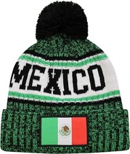 Icon Sports Mexico Cuff Pom Beanie Color Green/White