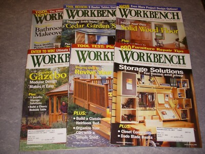 WORKBENCH Magazine, LOT OF 6, 2001, PRO FURNITURE REPAIR TIPS, GARDEN GAZEBOS!