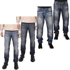 Mens Straight Leg Jeans Designer True Face Regular Fit Casual Denim Trousers