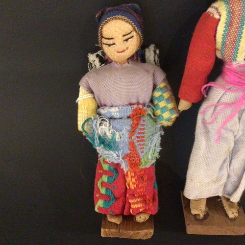 FOLK ART SOUVENIR DOLLS GUATEMALA HAND MADE MAN & WOMAN HAND STITCHED VINTAGE - Picture 6 of 12