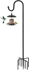 60" Shepherds Hooks for Outdoor, Heavy Duty Bird Feeder Pole for Hummingbird Fee