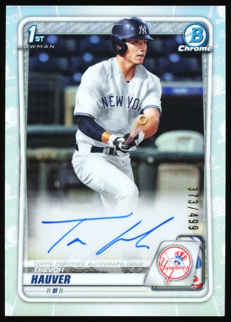 2020 Bowman Chrome Draft 1st Trevor Hauver #CDA-TH Refractor AUTO /499