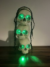 Scary Halloween Decoration 15  Light Up Stacked Skull Totem