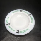 Vintage Milk Glass Kool Cigarettes Ashtray with Willie the Penguin. Made In Fr