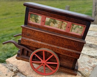 vintage wooden street barrel organ Tallent London music jewellery box working